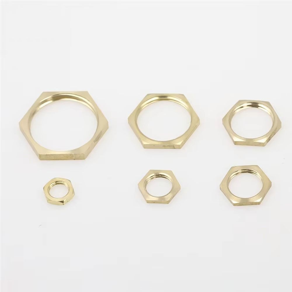 10Pcs Hexagonal Shank Cap Flange Nut Brass Water Tank Joint  Plumbing Fastening Accessories