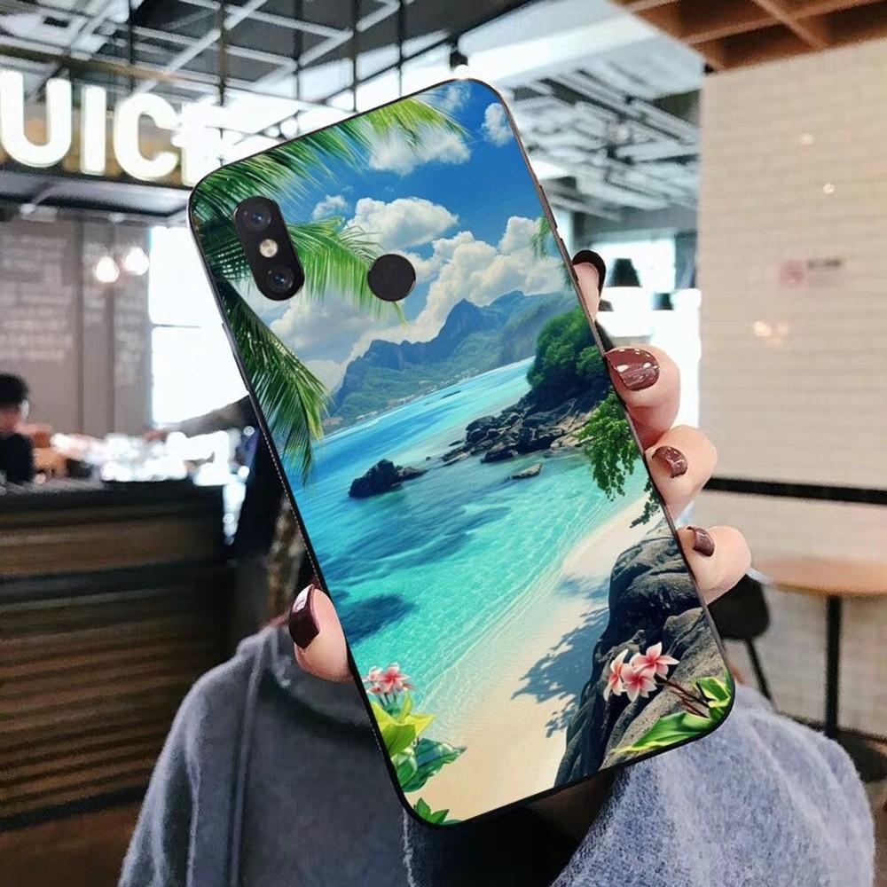 Sea Tropical Palm Trees Beach Phone Case For Xiaomi Mi 5X 8 9 10 11 12 Lite Pro 10T PocoX3pro PocoM3 Note 10 Pro Lite