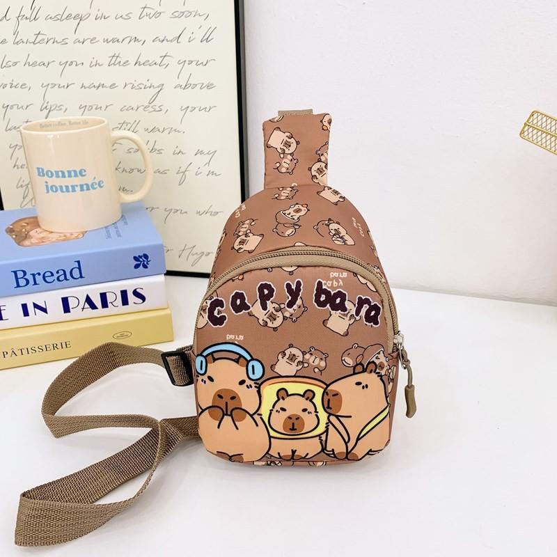Printed Capybara Shoulder Crossbody Chest Bag Children Cartoon Leisure Outdoor