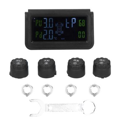 Reifendruckkontrollsystem mit Solarenergie, Display, akustischer Warnung, TPMS mit 4 Sensoren