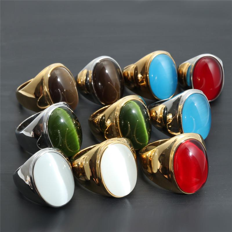 Women's Fashion Sapphire Ring - Stainless Steel & Titanium Electroplated Stone Ring