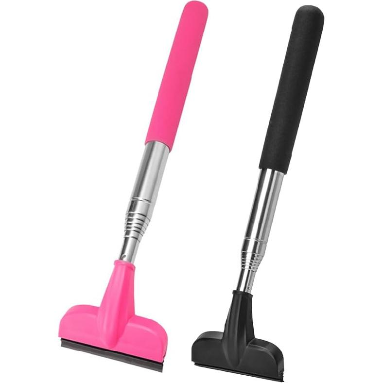 2Pcs Car Window Mini Squeegee, Portable Tiny Car Side Mirror Squeegee Retractable Car Windshield Wiper To 39.5 In Windshield Squeegee For Car Windows