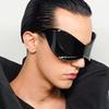 Y2K Wrap Around Glasses For Women Men Futuristic Mirrored Lens Fashion Rimless Sun Shades For Cycling Beach Party