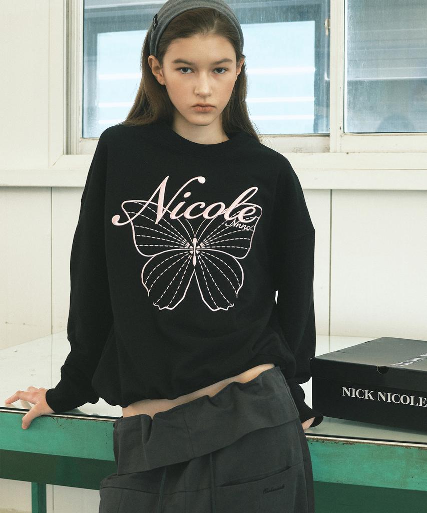 NICK&NICOLE Nicole Butterfly Sweatshirt_Black Pink