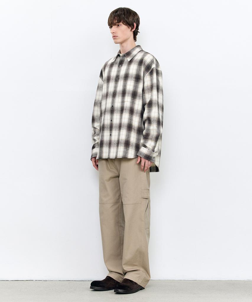 Insilence Broken Twill Work Pants Beige