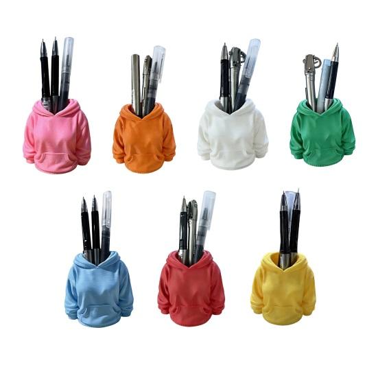 3D Printed Hoodie Pen Holder, Makeup Brush Organizer for Desk, Creative Sweatshirt Shape Pencil Storage Container, School Office Supplies