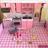 Cozinha de Tamanho de Boneca Deluxe Móveis de Casa de Bonecas Tamanho Barbie Mini Cozinha Infantil Conjunto de Culinária de Faz de Conta