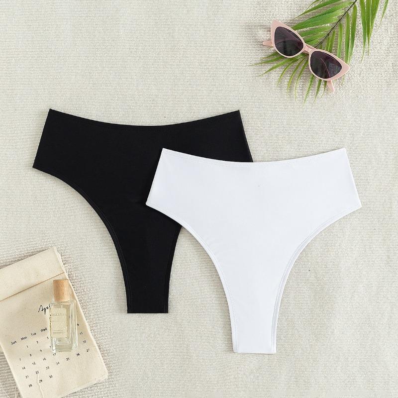 New solid color sexy swimsuit wrinkled swimsuit two-piece set for women