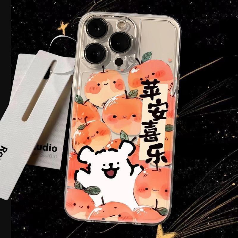 Everything goes well, Pear Puppy is suitable for iPhone15 cartoon mobile phone case 14promax soft case 13pro transparent 12/11.