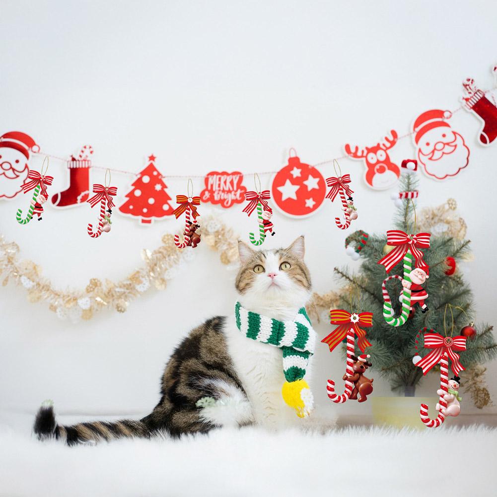 Charmante Weihnachts-Hängedekoration Einzigartige Zuckerstangen-Ornamente im 3er-Set