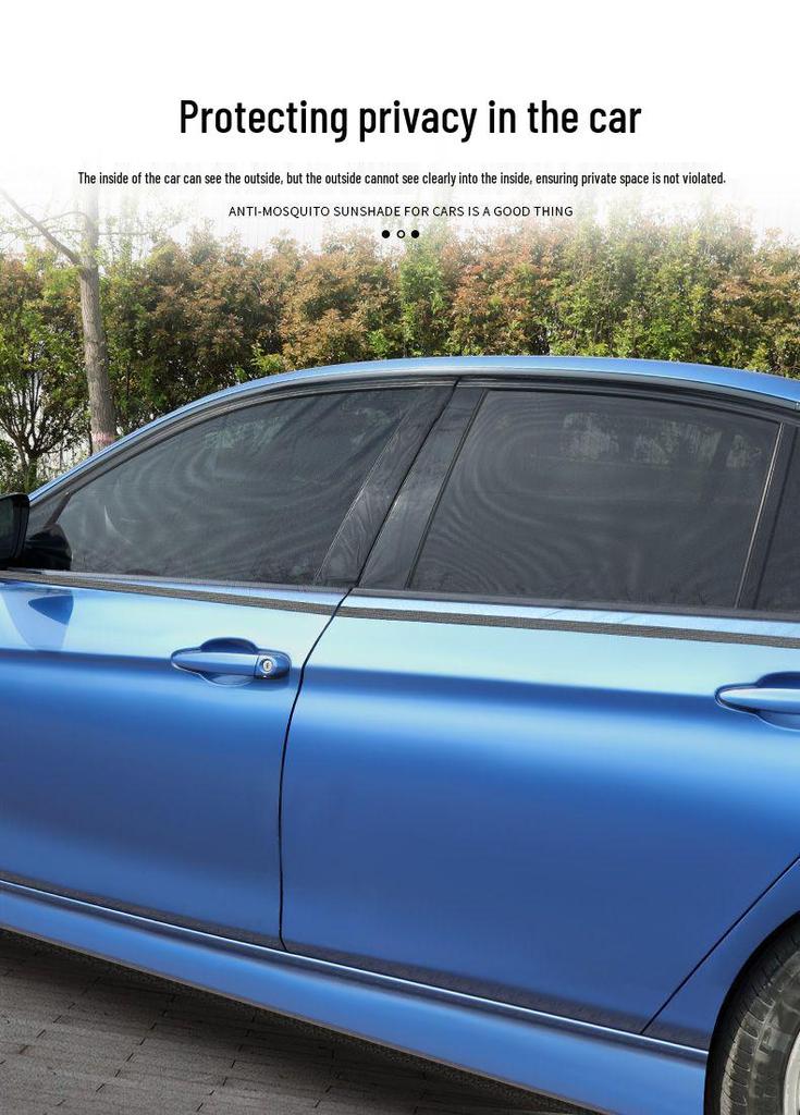 Universal Car Window Sunshade with Anti-Mosquito Screen and Heat Insulation