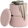 Hocker Fußhocker Aufbewahrungsbox aus Cord 36 x 36 x 44 cm für Wohnzimmer Schlafzimmer Rosa