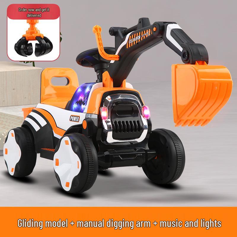 

Детский катающийся электрический экскаватор, игрушечная машинка с музыкой и педалями