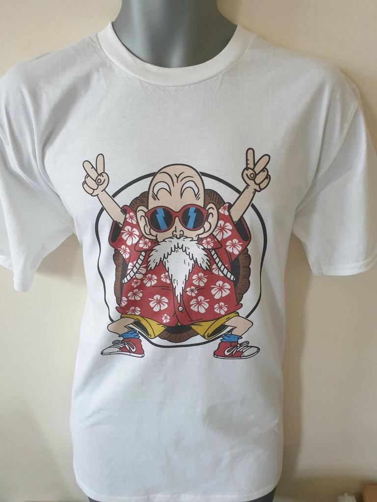 Uno stile T-shirt trendy e casual a maniche corte per uomini e donne con la stampa dell'anime Dragon Ball Z Maestro Muten