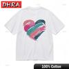 Womens Comfy Classic TShirt Multicolor Heart Splatter Pattern Abstract Art Tee Cool TShirts Tees for Couples TShirt Unisex