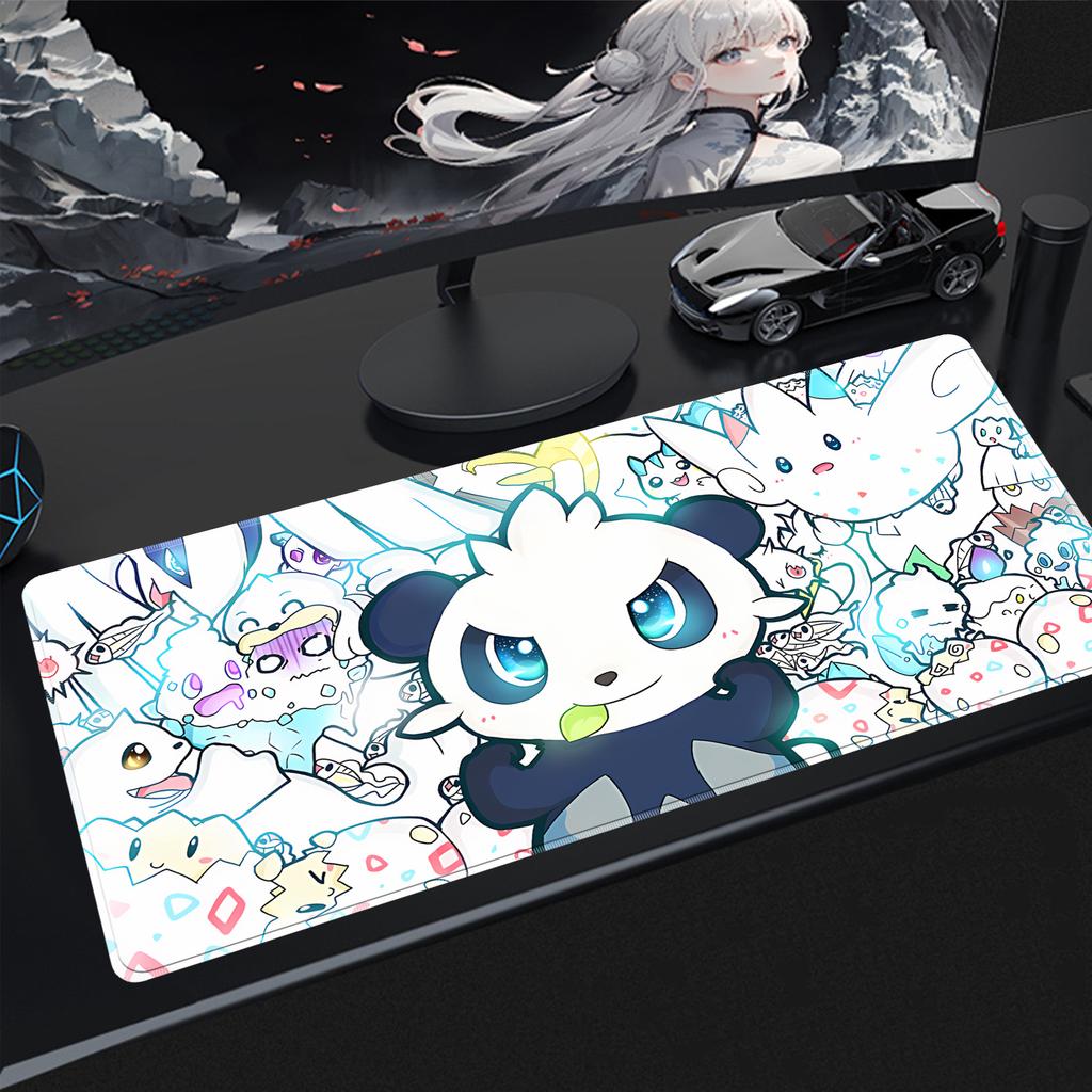 Chikorita Bulbasaur Anime Mouse Pad Large Gaming Desk Mat Keyboard Laptop Desktop Protector Home Office Gamer Decor Gift