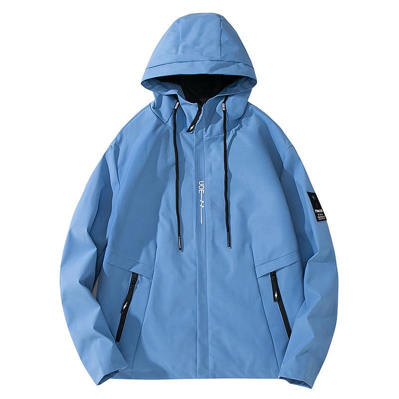 Men's Windproof European-Size Hooded Workwear Jacket - Trendy, Simple, Casual Outdoor Sportswear