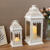 Set of 2  Candle Lanterns Vintage Hanging Lantern Metal Candle Holder for Garden Living Room Parties Weddings Balcony