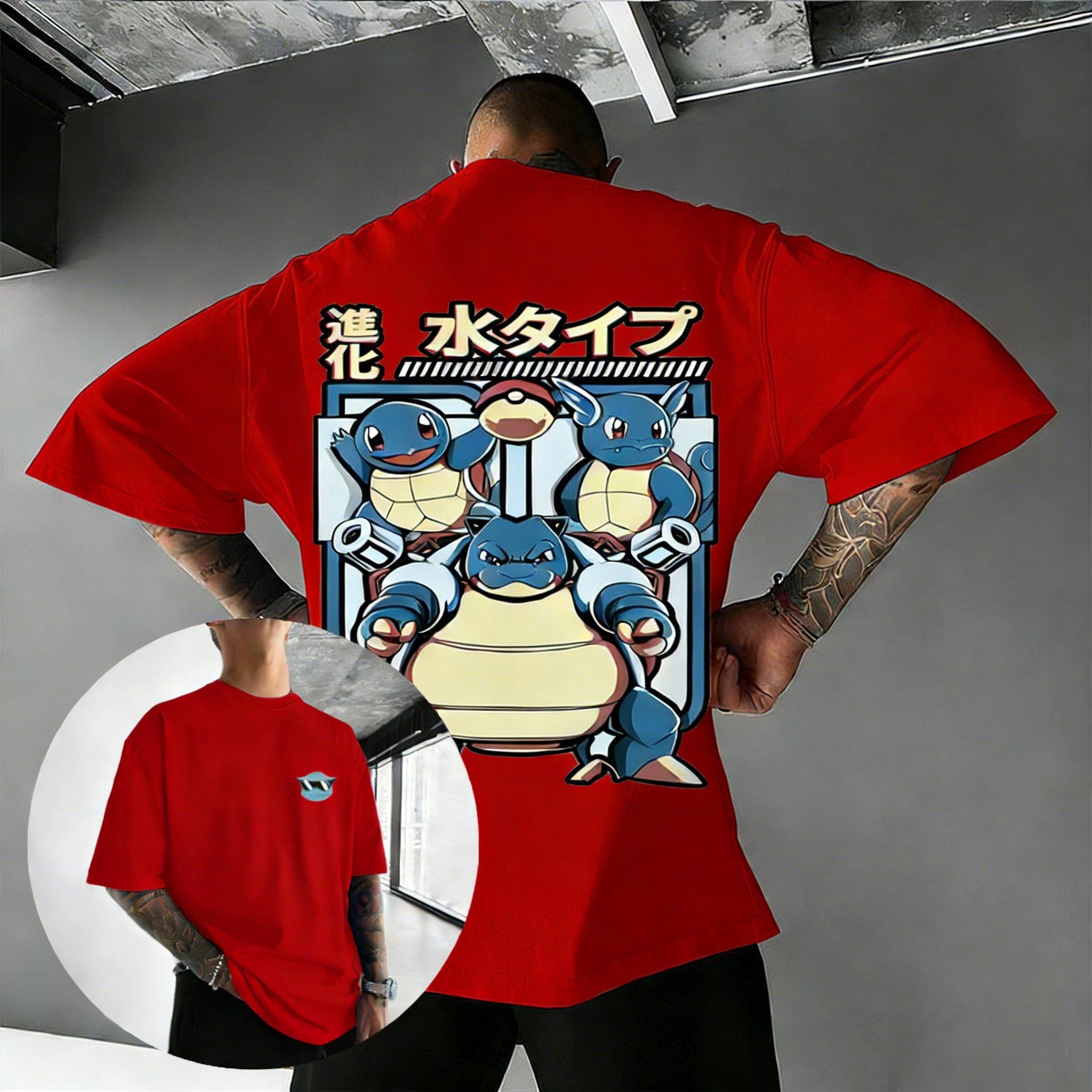 

2026 Pokemon Anime Squirtle Graphic T Shirt Man Women Cotton Short Sleeve Tops Graphic Tee Summer Streetwear Casual Y2k Clothes M