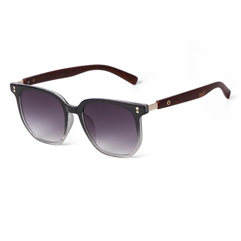 

Trend Flat Top Square Sunglasses Women Brand Designer Shades Unique Imitation Wood Led Square Frame Men Sun Glasses Female UV400 as picture
