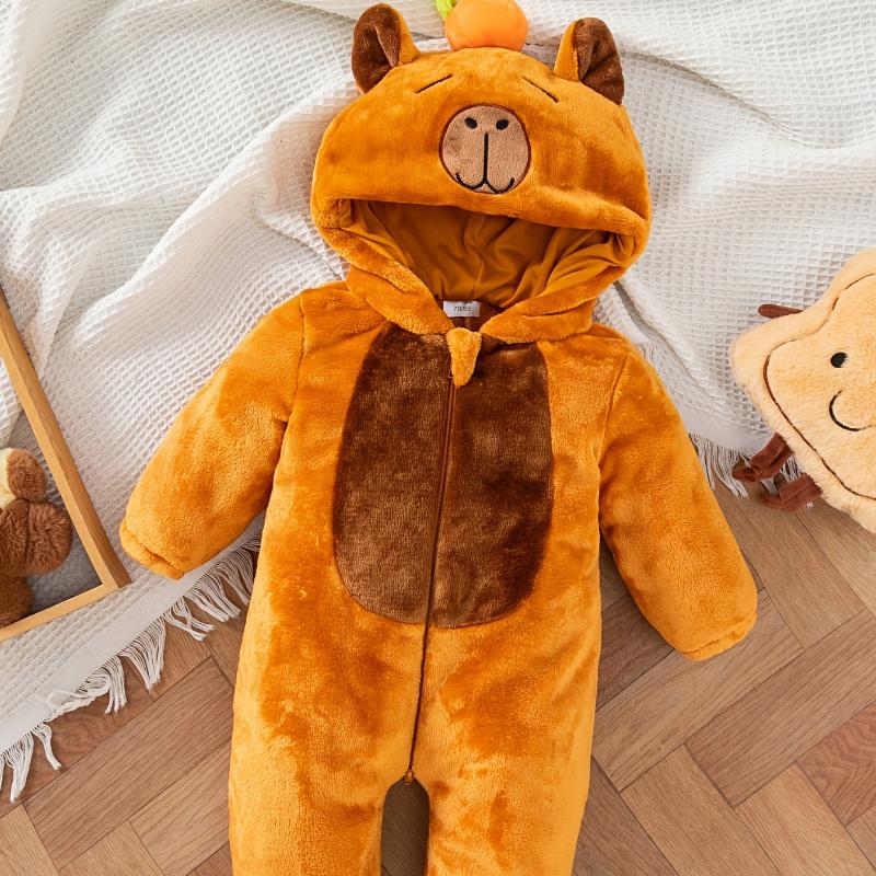 Cute Halloween Cosplay Costume, Birthday Party Gift, Unisex Capybara Onesie for Photo Ops, Capybara-Themed Zip-Up Hooded Bodysuit Christmas