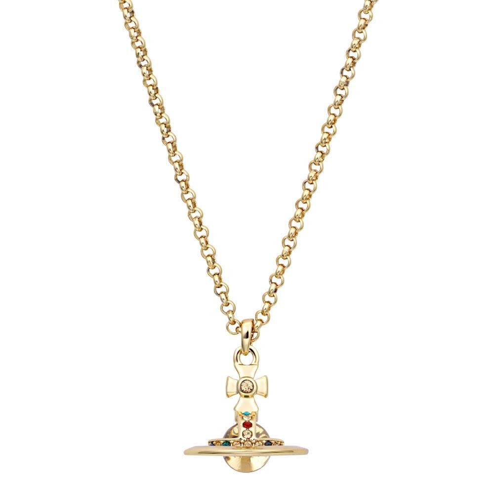 

Vivienne Westwood Petite Orb Crystal Pendant New Petite Yellow Necklace, Orb, Gold, 63020098-R001 [Used]