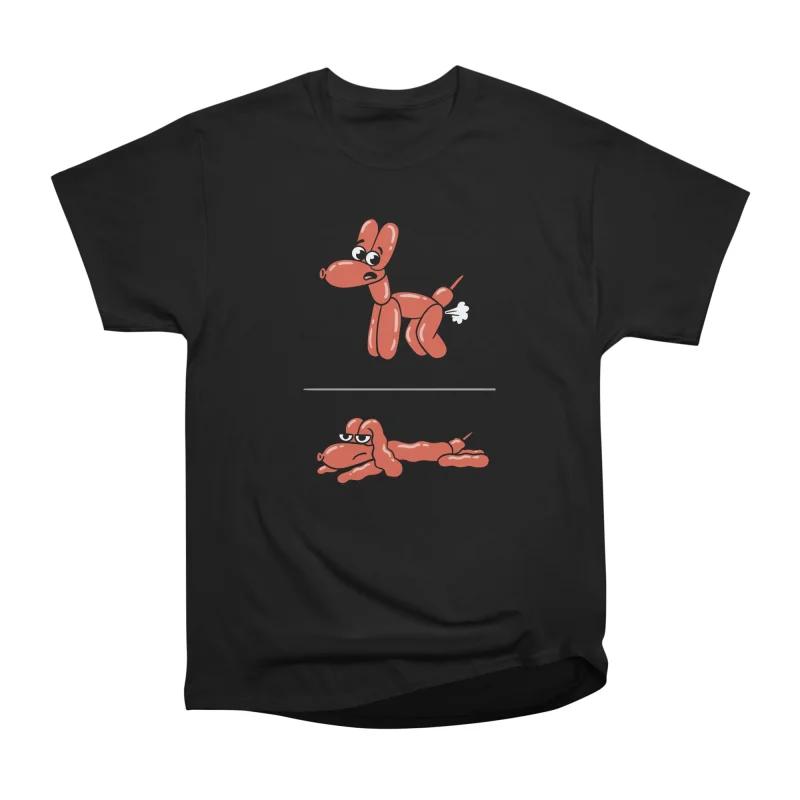 

Men Casual Shirts Short Sleeves DEFLATED BALLOON DOG Black Tees Oversized T-shirts XXXL чорний