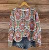 Women's Vintage Knit Button Vintage Print Cardigan Jacket