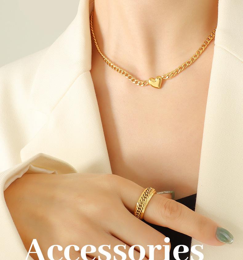 18K Gold-Plated Titanium Steel Clavicle Necklace - Trendy European & American Style Jewelry for Women