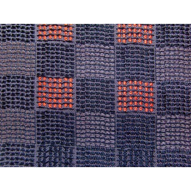 Used [New] Nishijin-ori 9-inch Nagoya Obi, Black with Red Dots, Modern, Checkered Pattern, for Outings and Parties, Silk, Unused, Unsewn, Obi, Black,