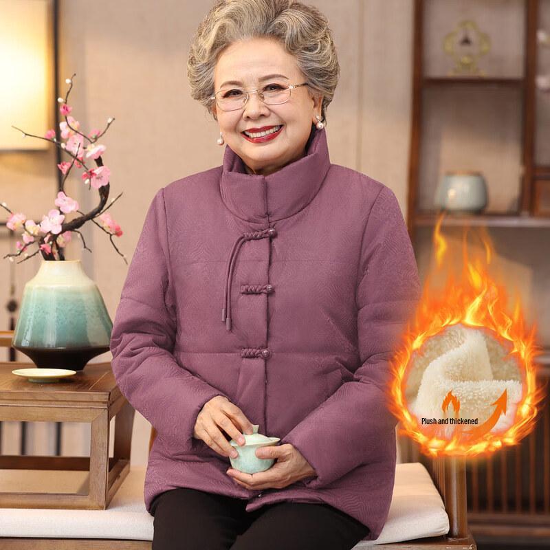 

Бархатная зимняя хлопковая куртка для пожилых женщин 3XL