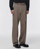 Narrow Belt One-Pleat Wide Slacks [Dusty Beige]