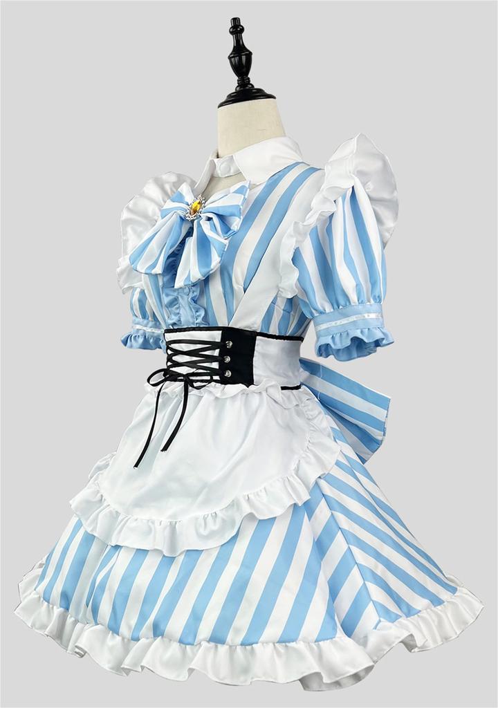 Maid Chinese Chinese cosplay Lolita free XL [EIDEFE] outfit, dress, style, costume, costume, lingerie, babydoll, size, set, blue,