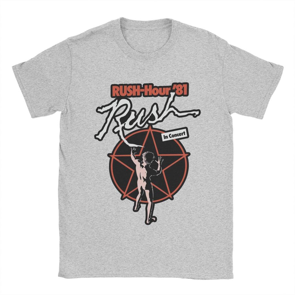 Koszulki muzyczne zespołu Rush Męskie Humorystyczne 100% Bawełna T-Shirt Okrągły Dekolt Krótki Rękaw Koszulki Pomysł na Prezent Ubrania