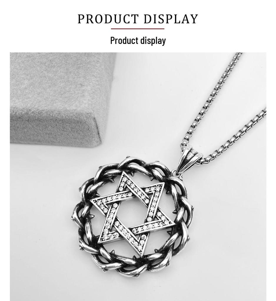 Xiwier Trendy Hexagram Pendant Necklace - Unique Dark Design