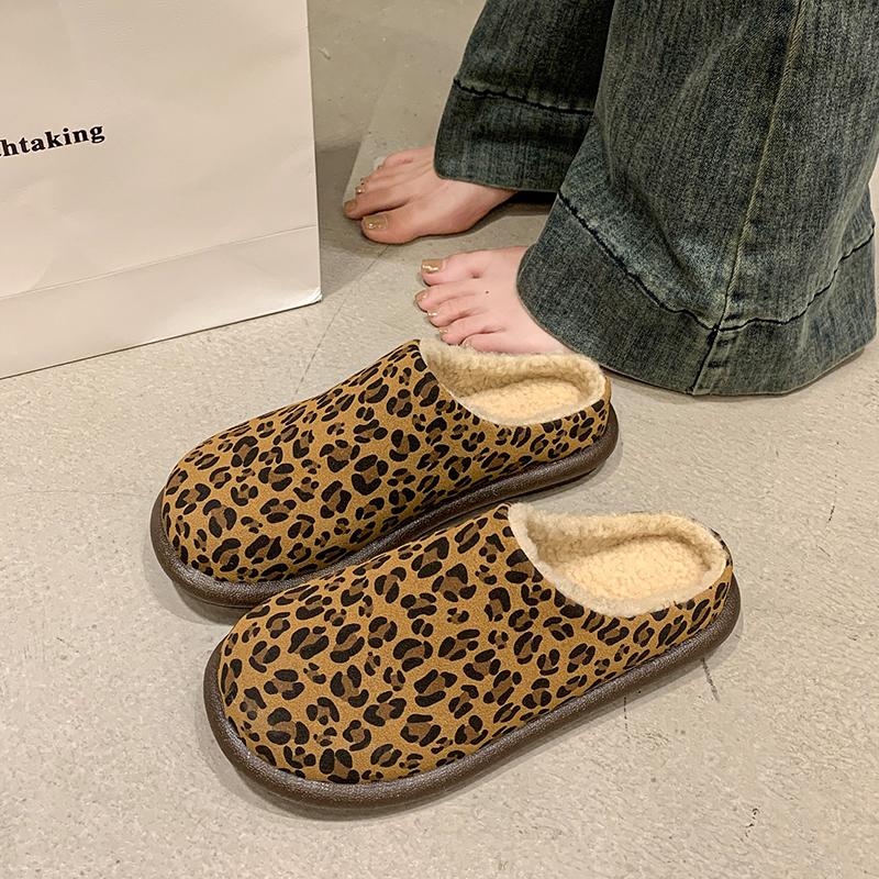Fashion Women Slippers New Thick Sole Indoor Couples Slippers Winter Household Warm Fluffy Slippers Plush Home Cotton Shoes Slides Women