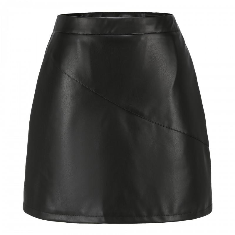 Womens Stretch PU Leather Skirt Short Bodycon Midi Office Casual Wear Black Camel Coffee Gray