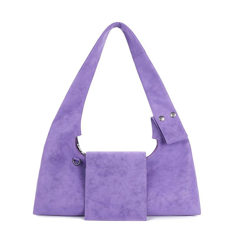 

Simple/Original Five-Color Small Size Gaster Rivet Detachable Bangs Work Clothing 2 Shoulder Underarm Messenger Bag SUEDE PURPLE In Stock(Within 48 hours.)