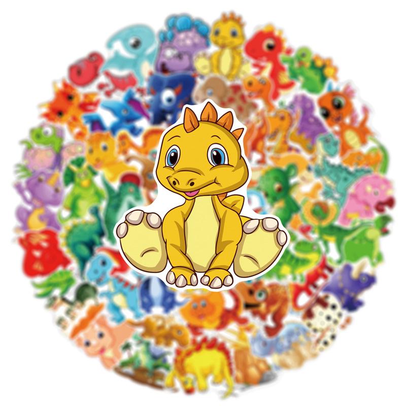 60 de bucăți autocolante din dinozaur din desene animate Aceleași autocolante drăguțe Vtuber Autocolante pentru bagaje Autocolante pentru cani Autocolante de decorare pentru caiet