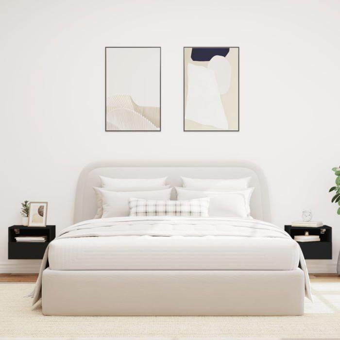 VidaXL Meubles TV muraux 2 pcs noir 40x30x30 cm bois d'ingénierie 836843