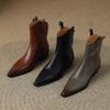 Colorful Western Pointed Toe Ankle Boots for Women - Mid Heel, Large Sizes Available