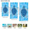 1Pc Extra Large Blue Sea Turtle Beach Towel - Super Soft, Thickened, Sand-Proof, Quick Dry, Absorbent Blanket - Perfect For Swim