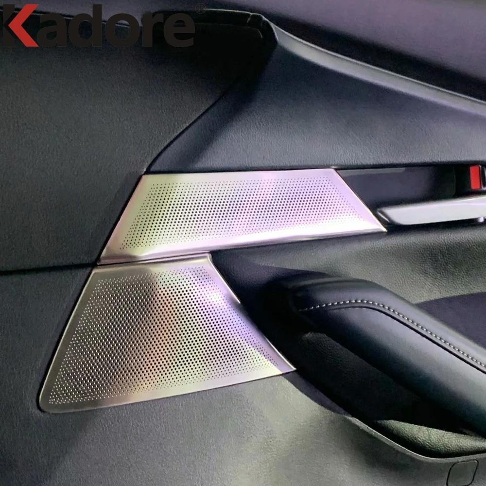Car Inner Door Audio Speaker Cover Trim For Mazda CX30 CX-30     2024 Steel Stereo Loudspeaker Frame Accessories