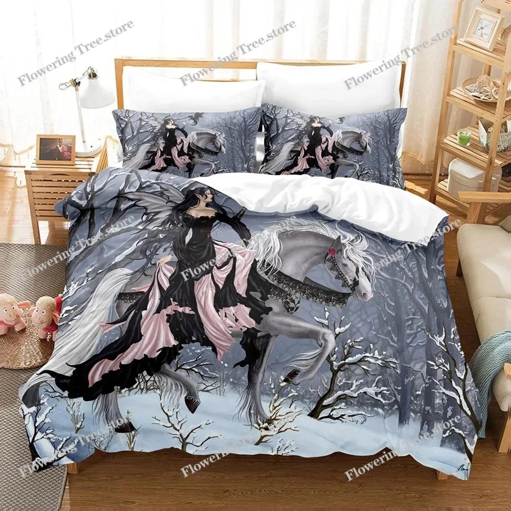 Fantasy Witch Dragon Llien World Bedding Set Boys Girls Twin Queen Size Duvet Cover Pillowcase Bed Kids Adult Home Textileextile