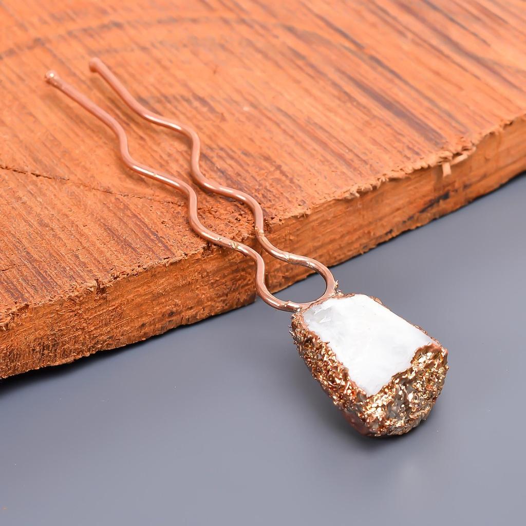 Crystal Rough Electroformed Hair Pin / Electroplated Copper Gold Filled Hair Pin