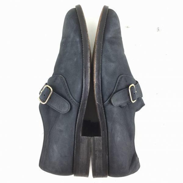 80s-90s Vintage YANKO Monk Strap Shoes Navy size 8.5EE 26.5 Men's(USED)