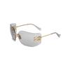 Buchstaben-Logo Dünner Arm Legierung Unregelmäßige Form Sonnenbrille Damen Sonnenbrille Gold MU54YS5AK30B
