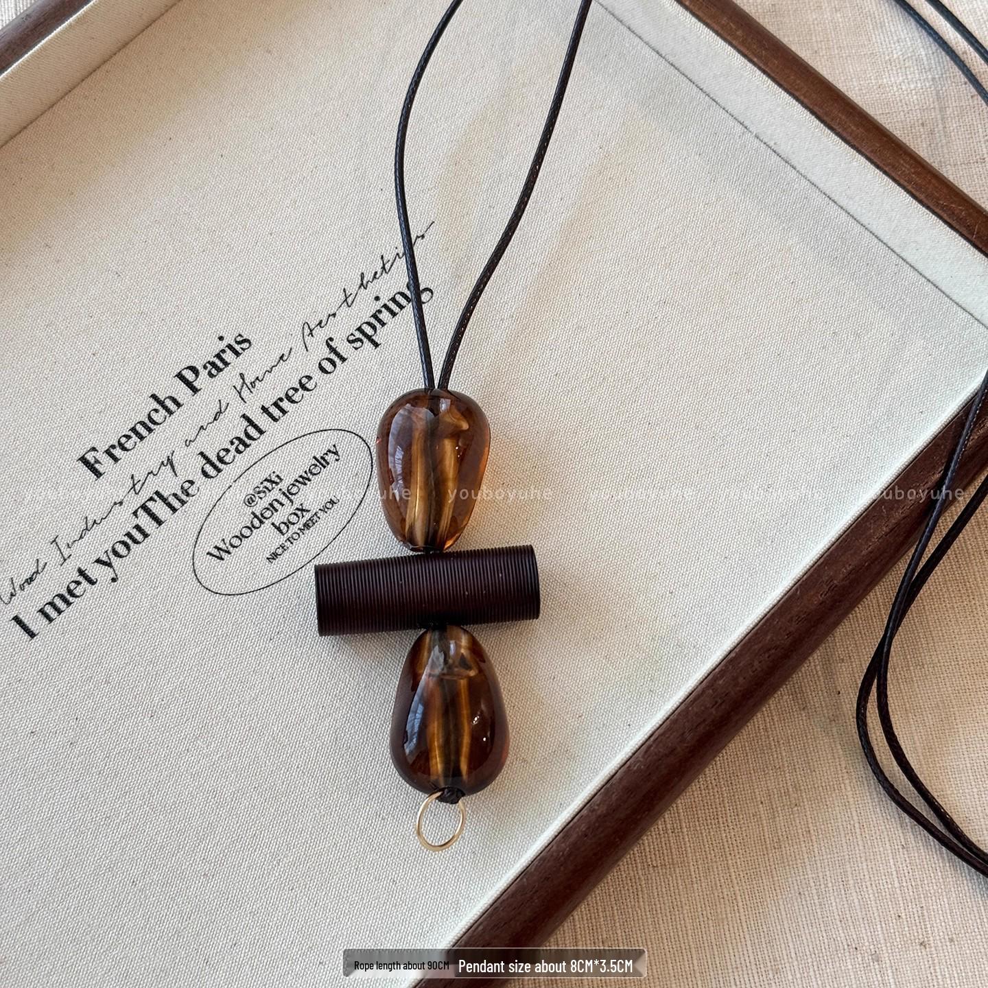 

Богемское керамическое ожерелье: Винтажная этническая длинная цепочка для свитера и дзен-чокер