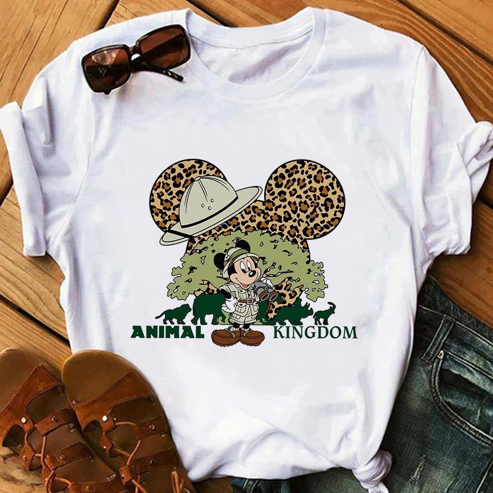 Fashion Disney Cartoon Men Tees Mickey Mouse T Shirt Women Summer Family Clothing Female T-shirts Streetwear Y2k Ladies Blouses