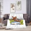 Monkey Punch Warm Comfy Blanket  Aesthetic Camping Bedding Throws Bedroom Flannel Bedspread Sofa Bed Cover